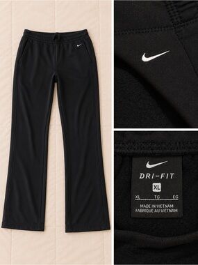 Nike women’s Black Dri-FIT Jogger Pants with White Swoosh